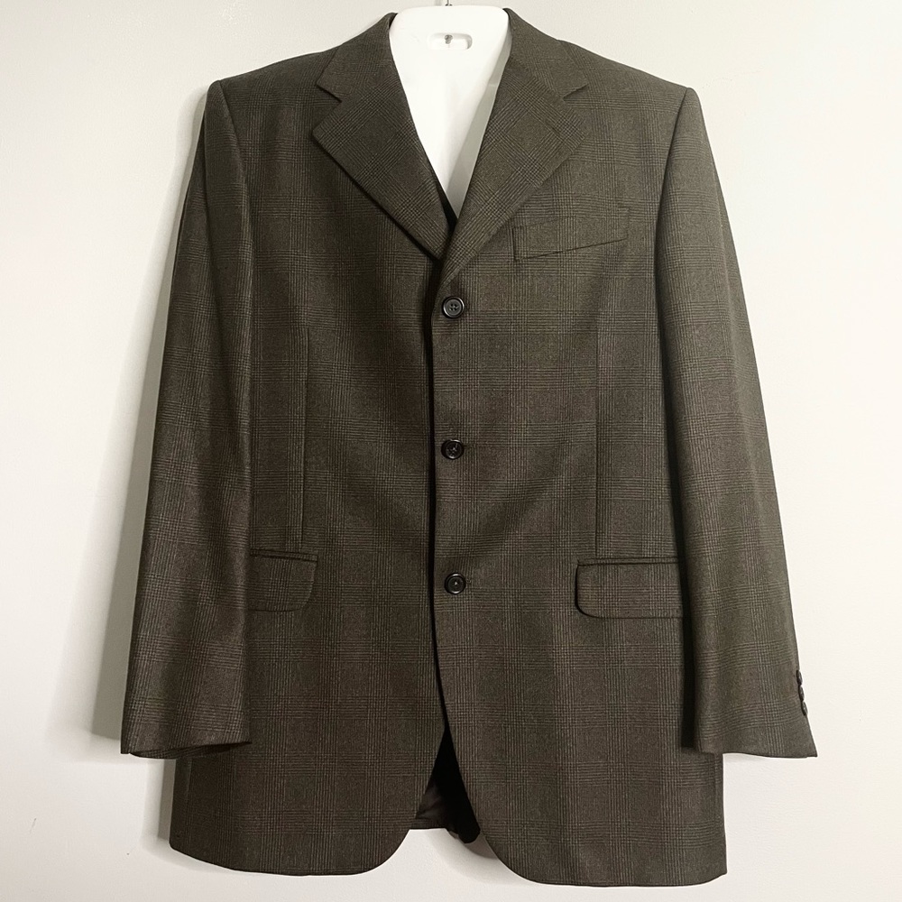 Fendi Men’s Virgin Wool 3 Button Suit Jacket Blazer